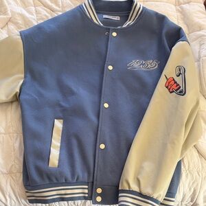 Aelfric Eden Blue and Tan Varsity Jacket